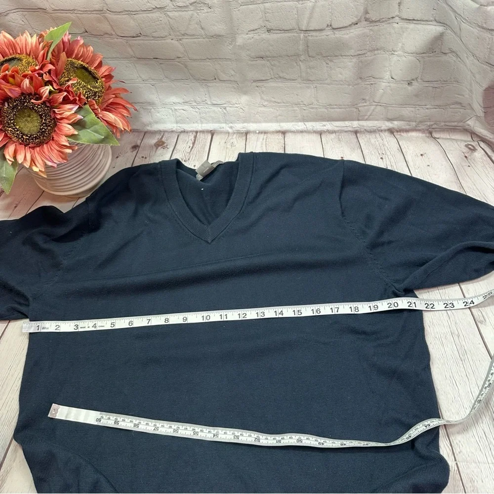 daniel cremieux signature collection Mens M Classic navy V-Neck cotton Sweater
